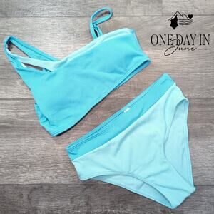 Charmo Ribbed One Shoulder Bikini Swimsuit Size 11-12Y